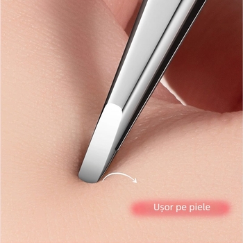 Clip pentru acnee și sprânene din oțel inoxidabil, pensete plate