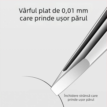 Clip pentru acnee și sprânene din oțel inoxidabil, pensete plate