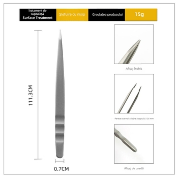 Clip pentru acnee și sprânene din oțel inoxidabil, pensete plate