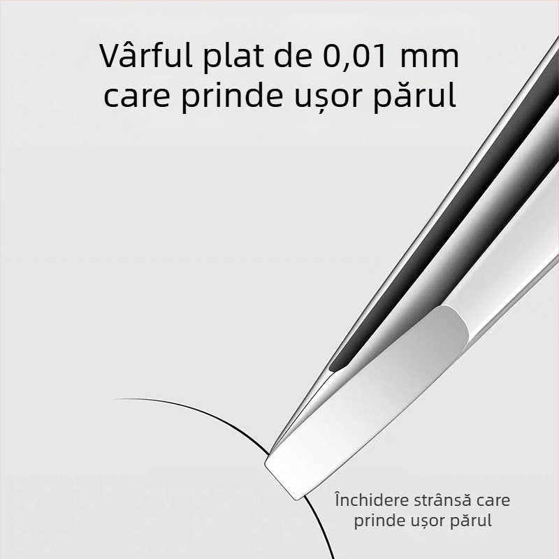 Clip pentru acnee și sprânene din oțel inoxidabil, pensete plate