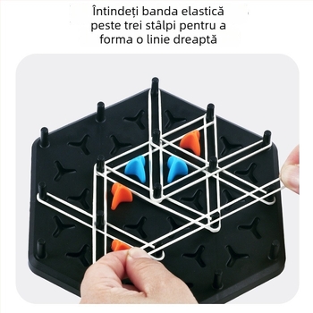 Joc de masă triunghiular pentru interacțiune părinte-copil — stimulează gândirea logică și coordonarea mână-ochi; material: plastic; pentru vârsta 7–14 ani.