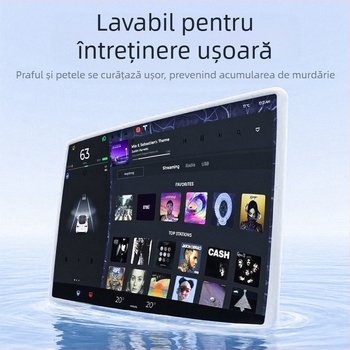 Tesla Model Y protecție a ecranului central cu ramă din silicon – cadru de navigație, montaj cu ventuză, potrivit pentru bord și consola centrală