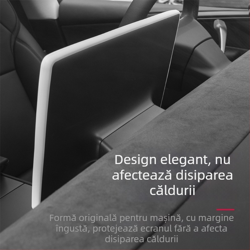 Tesla Model Y protecție a ecranului central cu ramă din silicon – cadru de navigație, montaj cu ventuză, potrivit pentru bord și consola centrală
