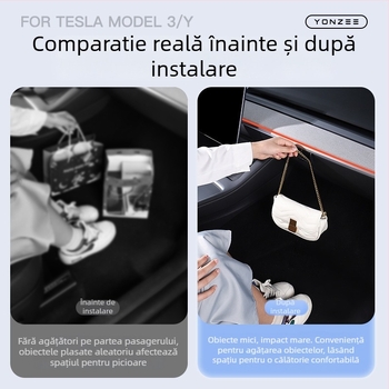 YZ ABS Suport Cârlig pentru Panoul de Instrumente – Tesla Refreshed Model 3/Y/YL, Panoul Interior al Ușii, Montaj Snap