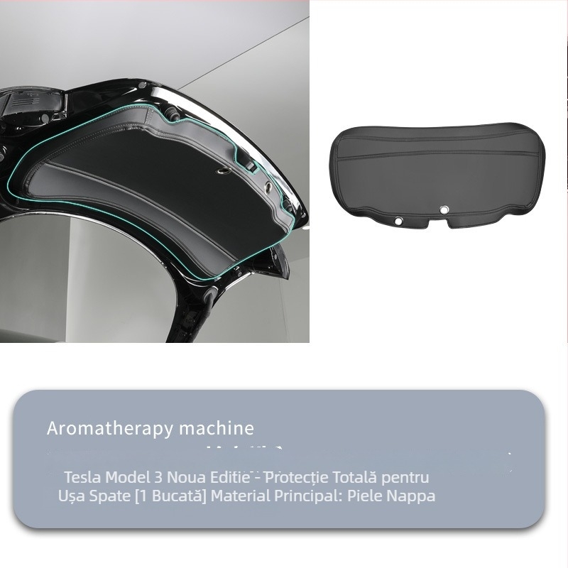 N3 Pernă din piele pentru portbagaj Tesla Model 3/Y – protecție interioară împotriva loviturilor cu piciorul