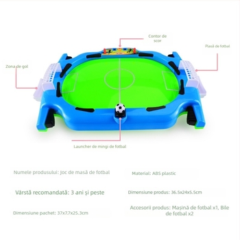 Fotbal de masă pentru doi jucători cu catapultă - jucărie interactivă din plastic pentru copii 4–6 ani