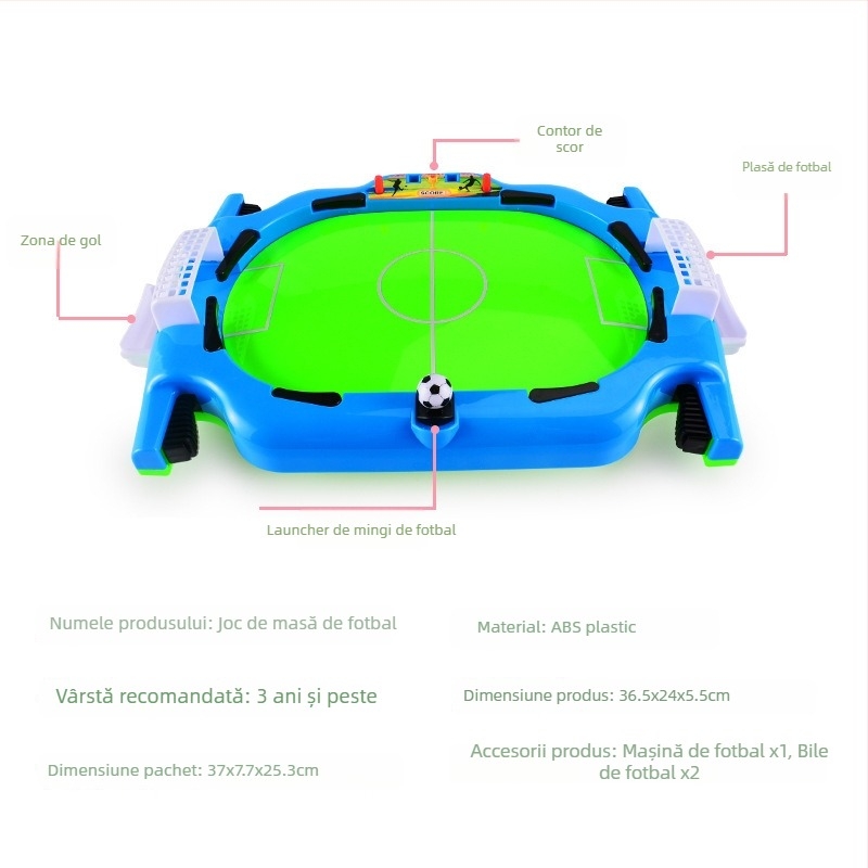 Fotbal de masă pentru doi jucători cu catapultă - jucărie interactivă din plastic pentru copii 4–6 ani