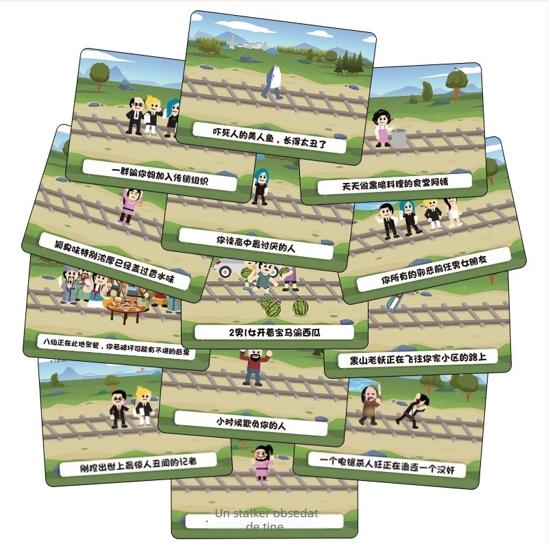 Problema tramvaiului: Joc de cărți – Puzzle feroviar, pentru 3–13 jucători, Material de hârtie, Vârsta 15–60