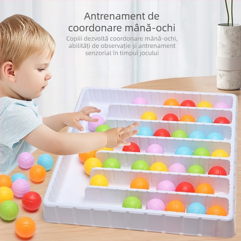 Joc educativ cu mingi, puzzle de bile, jucărie de masă interactivă pentru familie, ABS material, vârsta 4–14 ani