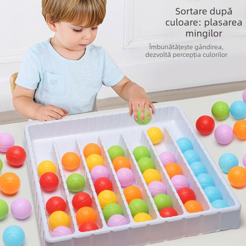Joc educativ cu mingi, puzzle de bile, jucărie de masă interactivă pentru familie, ABS material, vârsta 4–14 ani