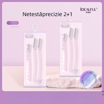Cuțit pentru conturarea sprânnelor, Eti Skin, lamă din oțel inoxidabil + corp ABS, pentru utilizatori obișnuiți