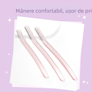 Cuțit pentru conturarea sprânnelor, Eti Skin, lamă din oțel inoxidabil + corp ABS, pentru utilizatori obișnuiți