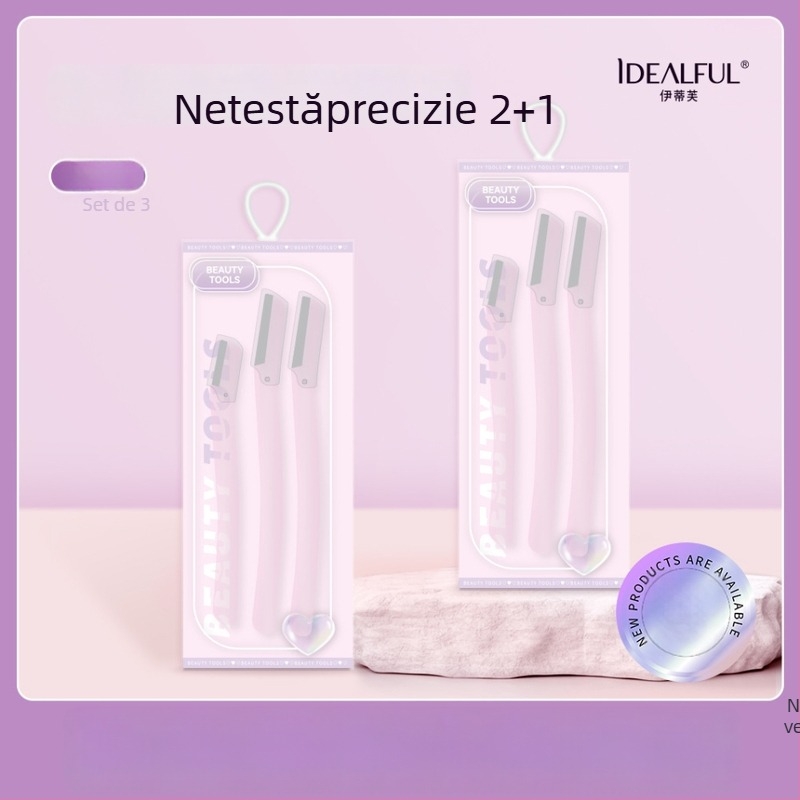 Cuțit pentru conturarea sprânnelor, Eti Skin, lamă din oțel inoxidabil + corp ABS, pentru utilizatori obișnuiți