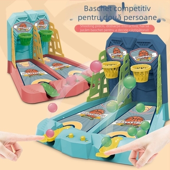Joc de masă pentru copii cu aruncător de baschet și catapultă pentru deget – pentru doi jucători, jucărie educațională din plastic