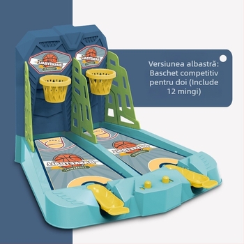 Joc de masă pentru copii cu aruncător de baschet și catapultă pentru deget – pentru doi jucători, jucărie educațională din plastic
