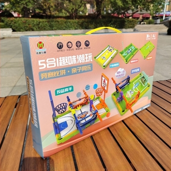 Joc de masă fotbal interactiv 5-în-1 pentru două persoane – jucărie educațională-puzzle din plastic, pentru vârsta 15–35