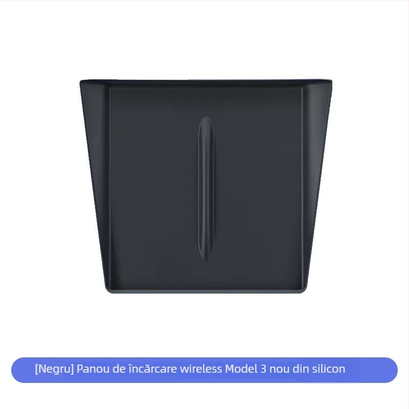 Panou Tesla Model 3/Y pentru încărcare wireless la consola centrală, suport din silicon antiderapant, personalizabil, imprimare logo posibil