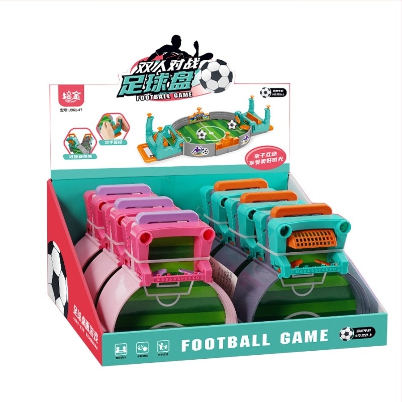Joc de fotbal pe masă pentru copii, doi jucători – din plastic, pentru interior, meci de fotbal pe masă, dezvoltă comunicarea părinte-copil, vârsta 4–6 ani
