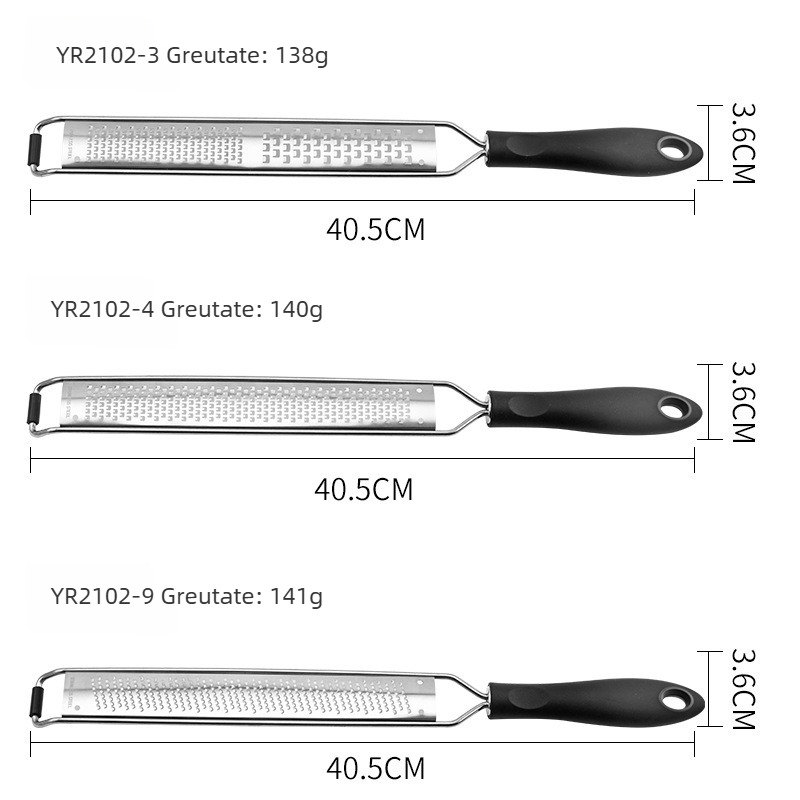 Răzuitor pentru brânză și ciocolată cu răzuitor pentru coaja de lămâie, suprafață ștanțată, ustensilă de bucătărie • Materiale: oțel inoxidabil 304; sârmă 430; PP; TPR
