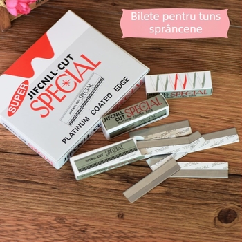 Feather Card lamă pentru conturarea sprâncenelor, aliaj oțel inoxidabil, model Bulk Blade, îndepărtare rapidă a părului sprânenelor, potrivit pentru toate tipurile de piele