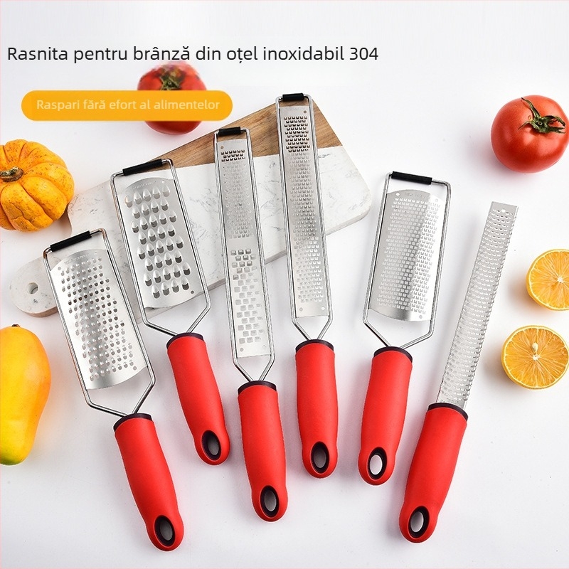 Răzătoare din oțel inoxidabil pentru brânză și lămâie, cu dinți fini, formă pătrată, unealtă de bucătărie multifuncțională
