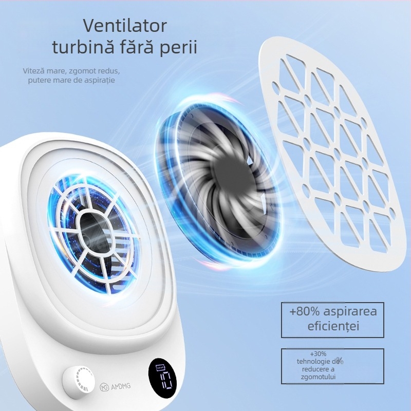 Amdmg Aspirator Silențios Mini pentru Praful de Unghii, cu Aspirație Puternică, Filtru de praf, Pentru Șlefuire și Îndepărtarea Unghiilor