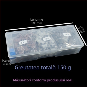 Set unelte pentru șlefuirea suprafeței unghiilor, cu capete din oxid de aluminiu, include 300 capete de șlefuire și 1 ax de inel