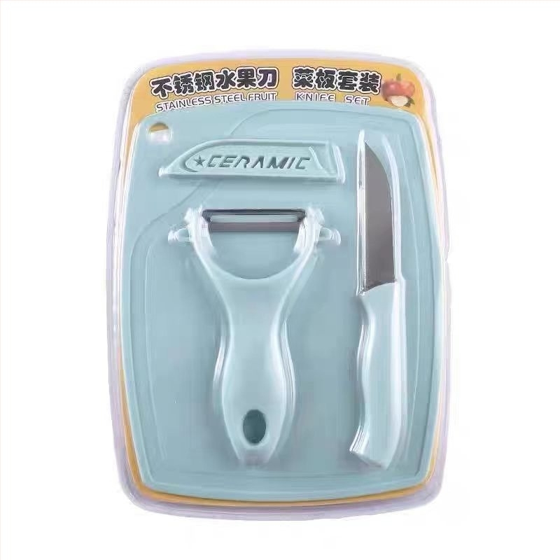 Guobao set bucătărie 6 piese cu cuțit pentru fructe, foarfecă și deschizător de sticle 3-în-1, din plastic și oțel inoxidabil