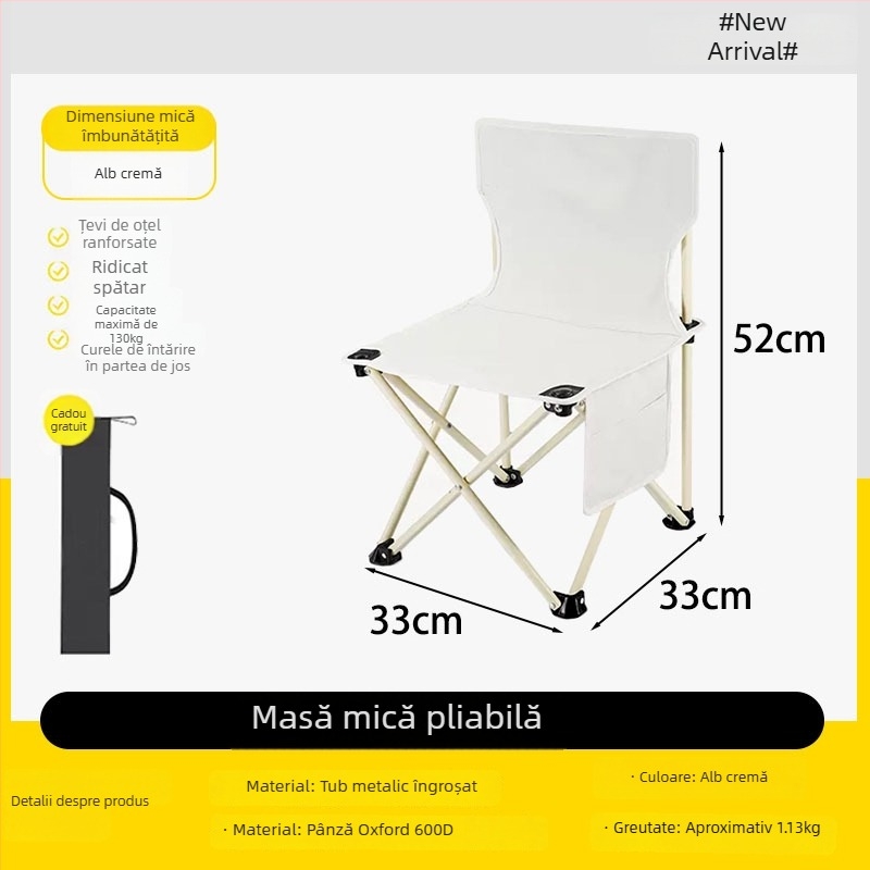 XIH Scaun pliabil – scaun de camping cu spate, din China