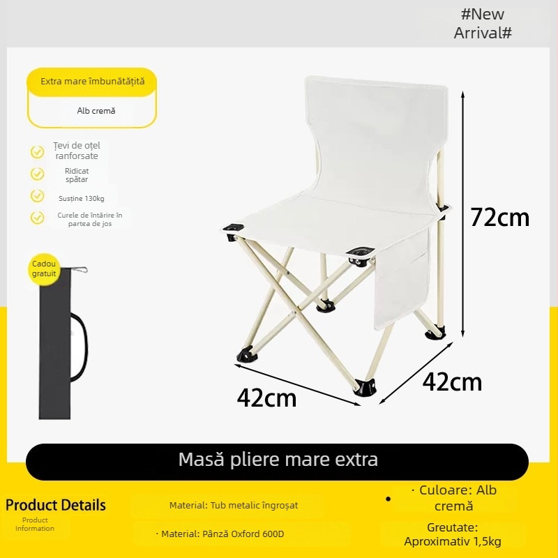 XIH Scaun pliabil – scaun de camping cu spate, din China