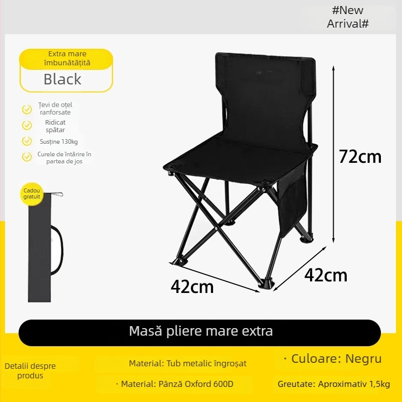 XIH Scaun pliabil – scaun de camping cu spate, din China