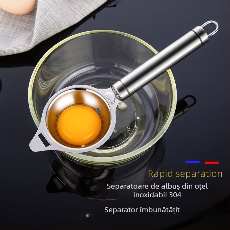 Lingură de separare a albușurilor din oțel inoxidabil, non-electric, design modern minimalist, opțiune imprimare logo