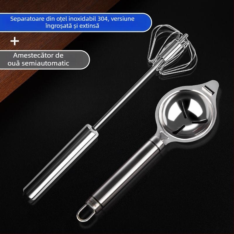 Lingură de separare a albușurilor din oțel inoxidabil, non-electric, design modern minimalist, opțiune imprimare logo
