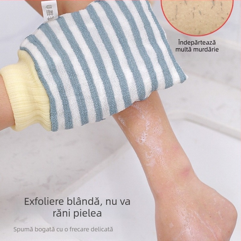 Mănușă dublu-fațetă pentru exfoliere la baie – instrument puternic de exfoliere pentru uz casnic, fără durere