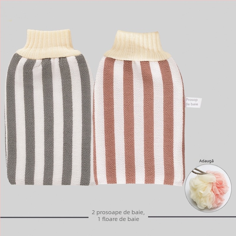Mănușă dublu-fațetă pentru exfoliere la baie – instrument puternic de exfoliere pentru uz casnic, fără durere