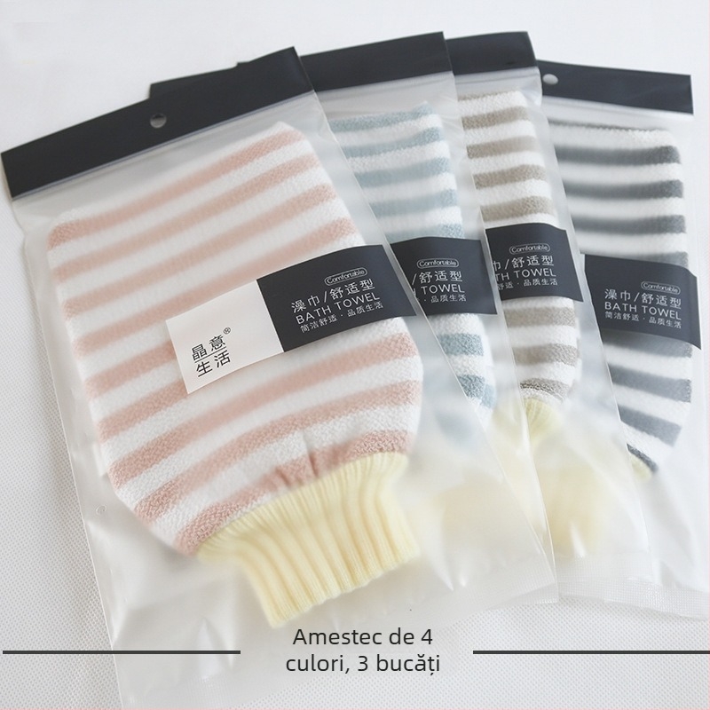 Mănușă dublu-fațetă pentru exfoliere la baie – instrument puternic de exfoliere pentru uz casnic, fără durere