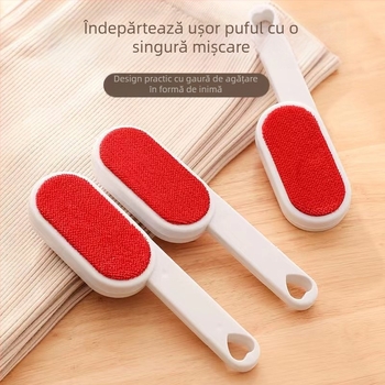 Perie electrostatică pentru haine – design dublu față, din plastic, rolă lipicioasă pentru păr, îndepărtare scame, stil modern minimalist