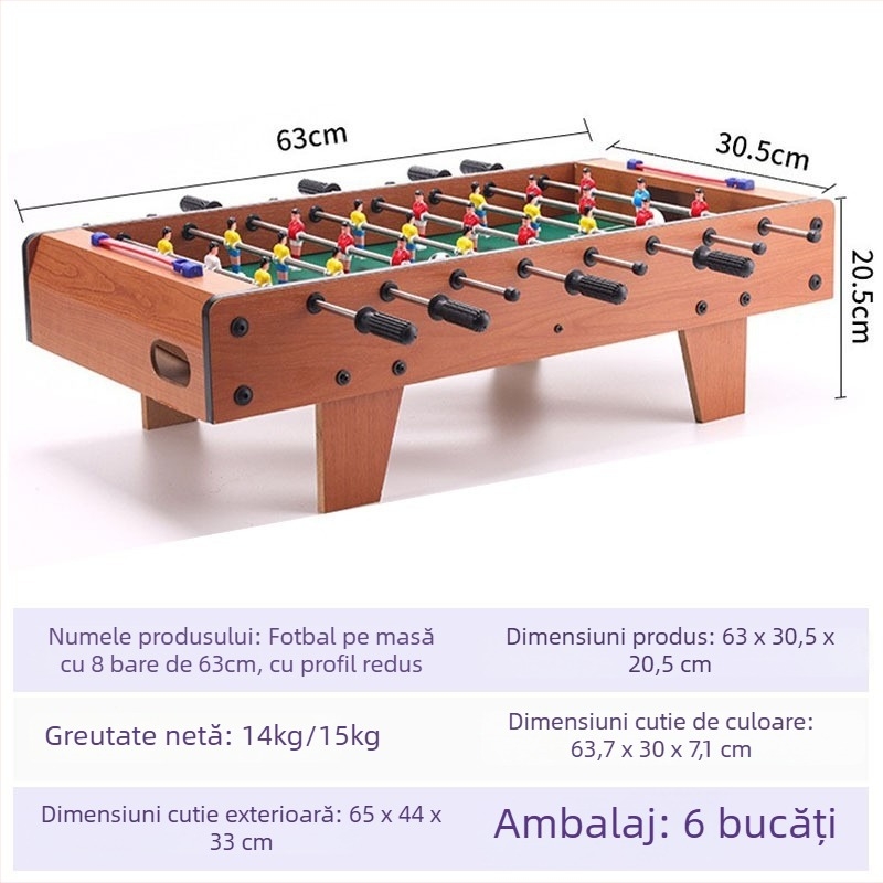 Futbal de masă din lemn pentru doi – duel cu doi jucători, luptă multijucător, catapultă, educație timpurie