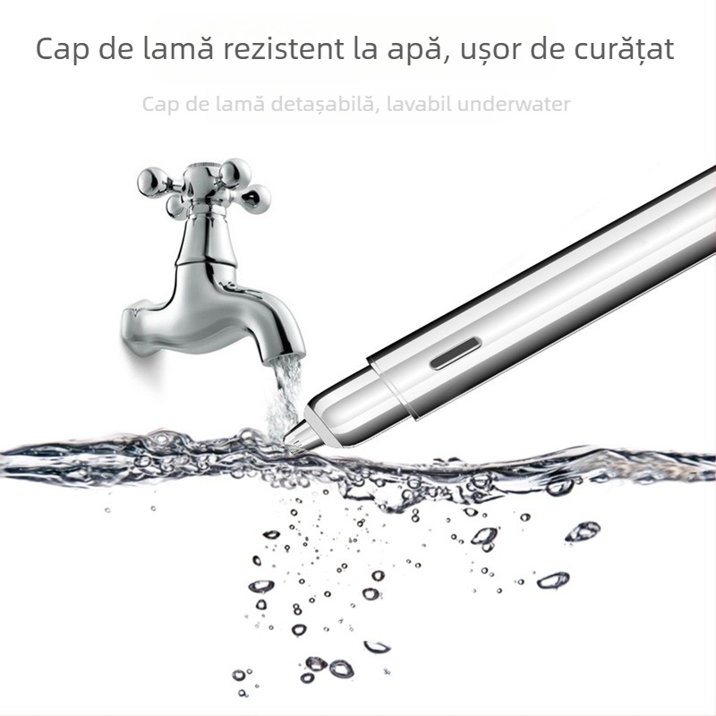 Trimmer electric pentru sprâncene, fără fir, ușor 39,5 g, ABS/PC/ oțel inoxidabil, reîncărcabil, fără spălare necesară