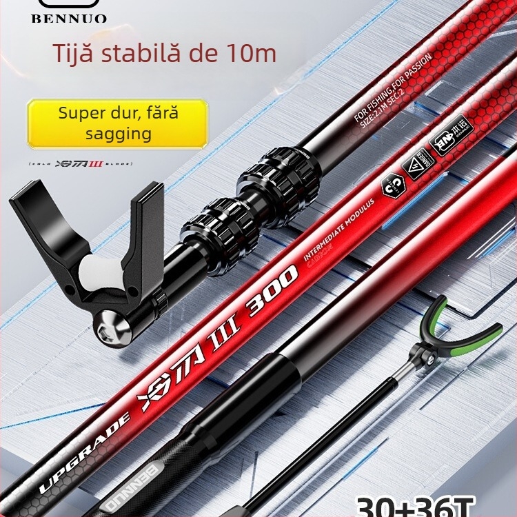 Suport pentru undițe din fibră de carbon pentru pești mari – montat pe podea, fără pliere, fără rotire