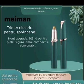Meiman Trimmer electric pentru sprânene – stilou, pliabil, alimentare USB, ABS corp, 72 g