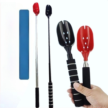 Lingură de momeli din aliaj de aluminiu, telescopică, portabilă, cu anti-rotire și mecanism retractabil pentru pescuit
