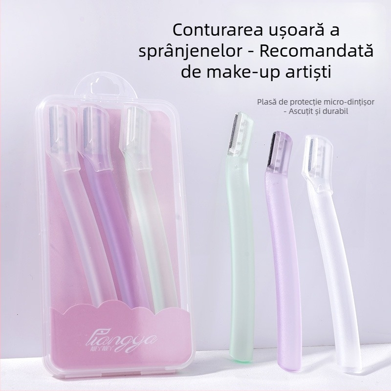 Set de tuns sprâncene (Lame din oțel inoxidabil + ABS; Model KJ-16-XMD; Instrument pentru sprâncene)