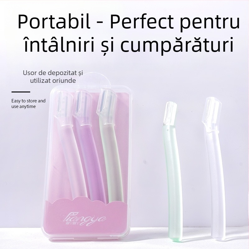 Set de tuns sprâncene (Lame din oțel inoxidabil + ABS; Model KJ-16-XMD; Instrument pentru sprâncene)