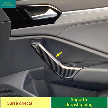 Placă decorativă superioară a suportului interior al brațului, finisaj mat din fibră de carbon, pentru VW Sagitar 2019 — plastic ABS, oțel inoxidabil