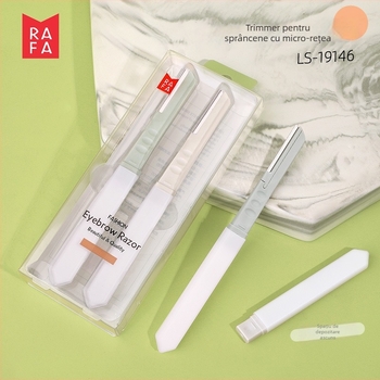 Cuțit de tuns sprâncene Rafa – lamă din oțel inoxidabil ascuțită, corp ABS, set de 2 bucăți, model LS-19146
