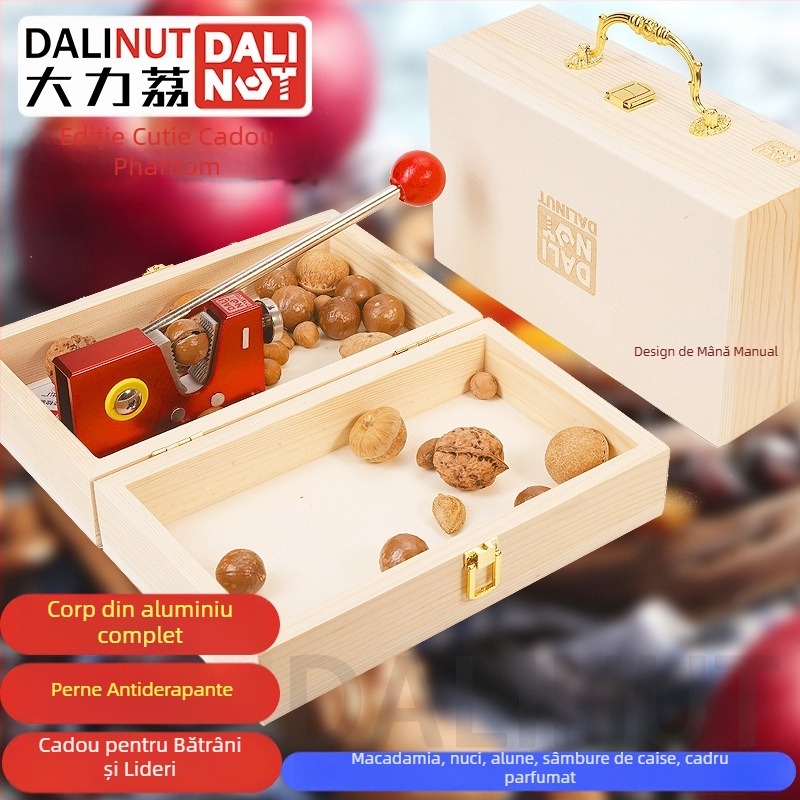 Deschizător de coajă pentru macadamia - corp din aluminiu, design modern minimalist, lansat în 2018, siglă tipărită, etichetă privată disponibilă