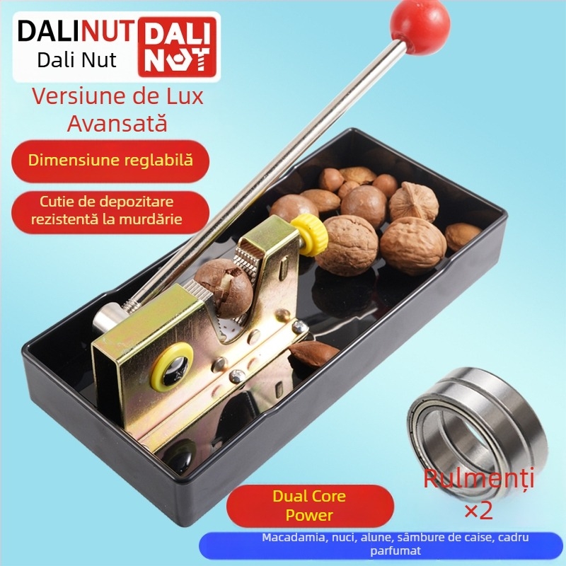 Deschizător de coajă pentru macadamia - corp din aluminiu, design modern minimalist, lansat în 2018, siglă tipărită, etichetă privată disponibilă
