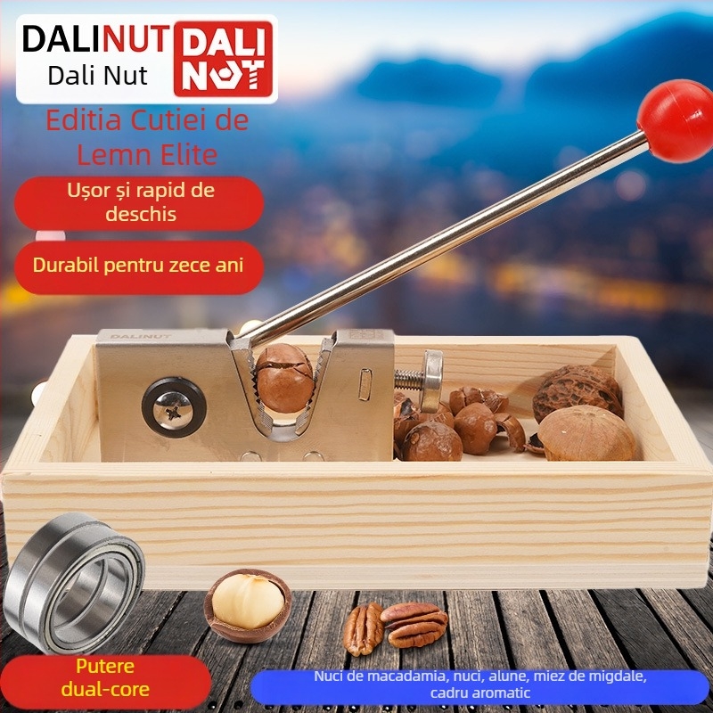 Deschizător de coajă pentru macadamia - corp din aluminiu, design modern minimalist, lansat în 2018, siglă tipărită, etichetă privată disponibilă