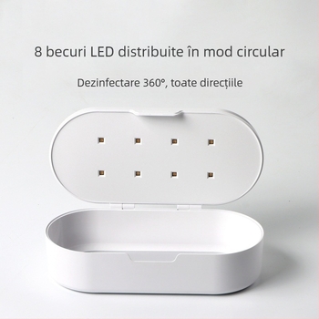 Cutie de dezinfectare pentru unghii cu UV, sterilizator multifuncțional plug-in, plastic+LED, 450 g, XDSE001, OHT